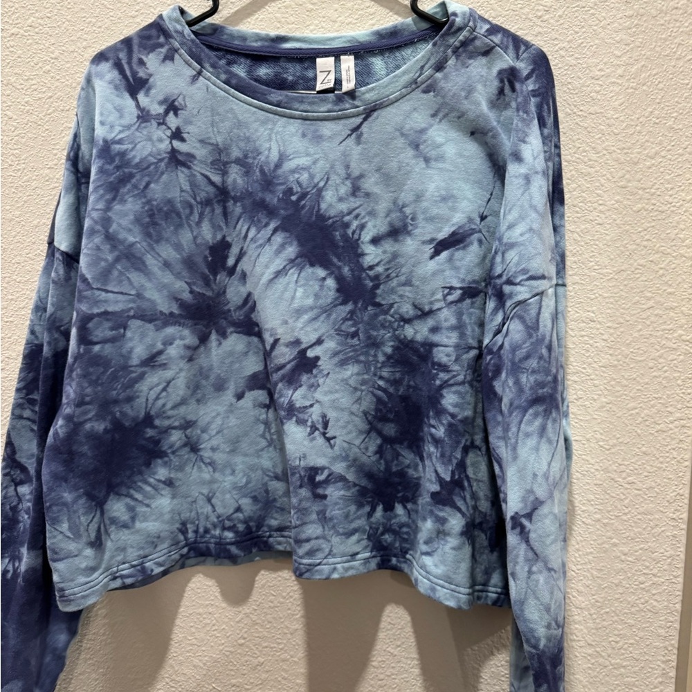 Great Condition Z by Zella Women's Tie-Dye Top - Blue
